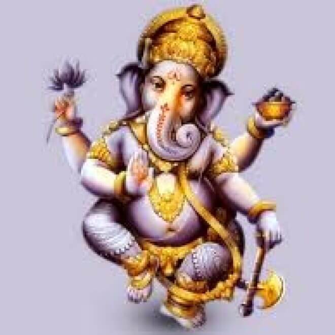 Hindu image of elephant god with axe