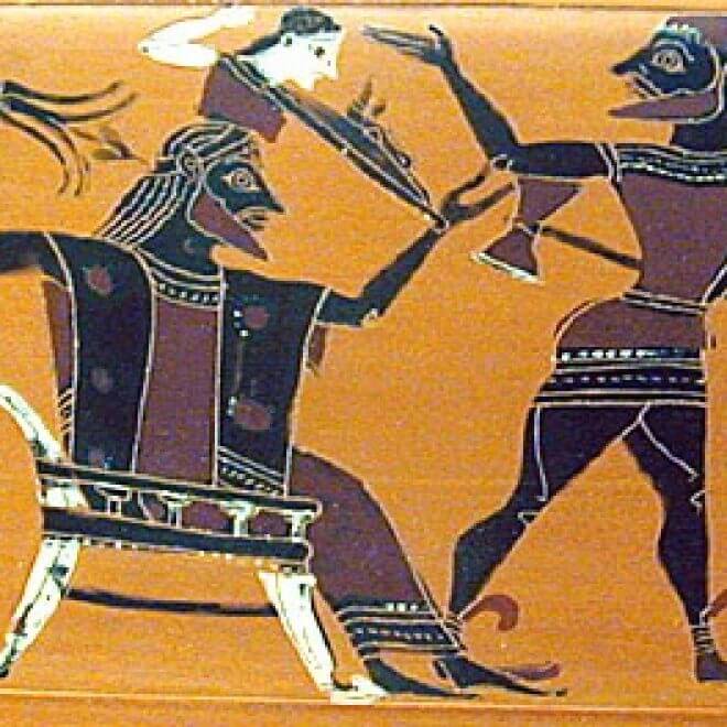 Art image of ancient times with axe